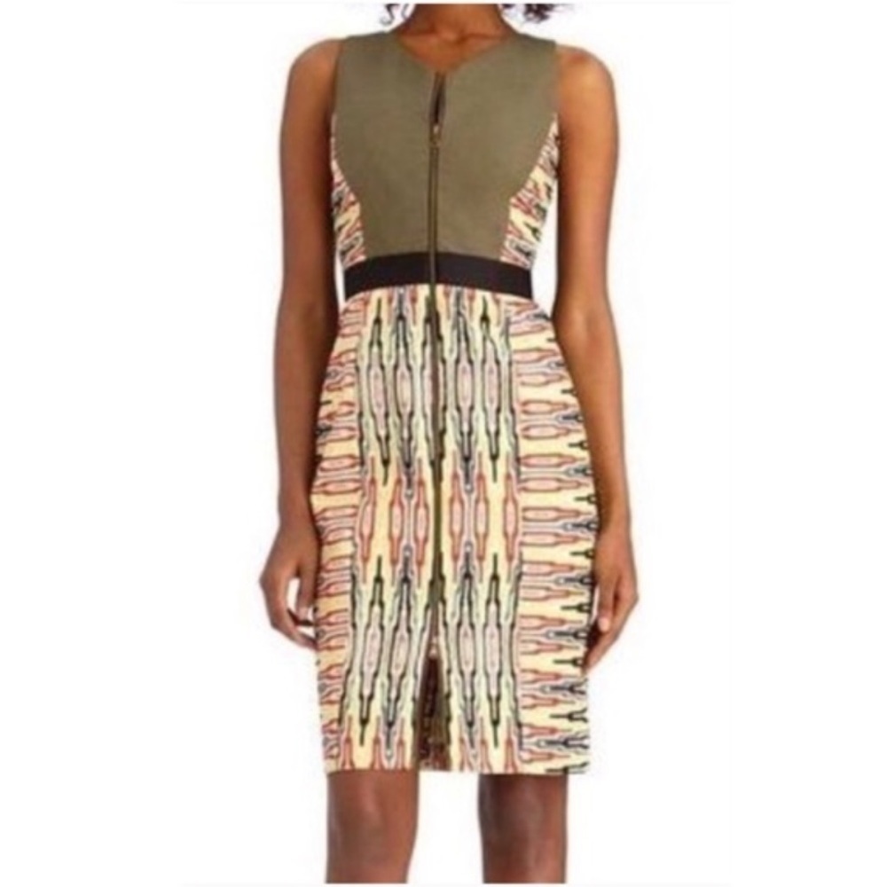 Rachel Roy Baja Dress Tribal Aztec Print Sleeveless Short Size 6 Zip